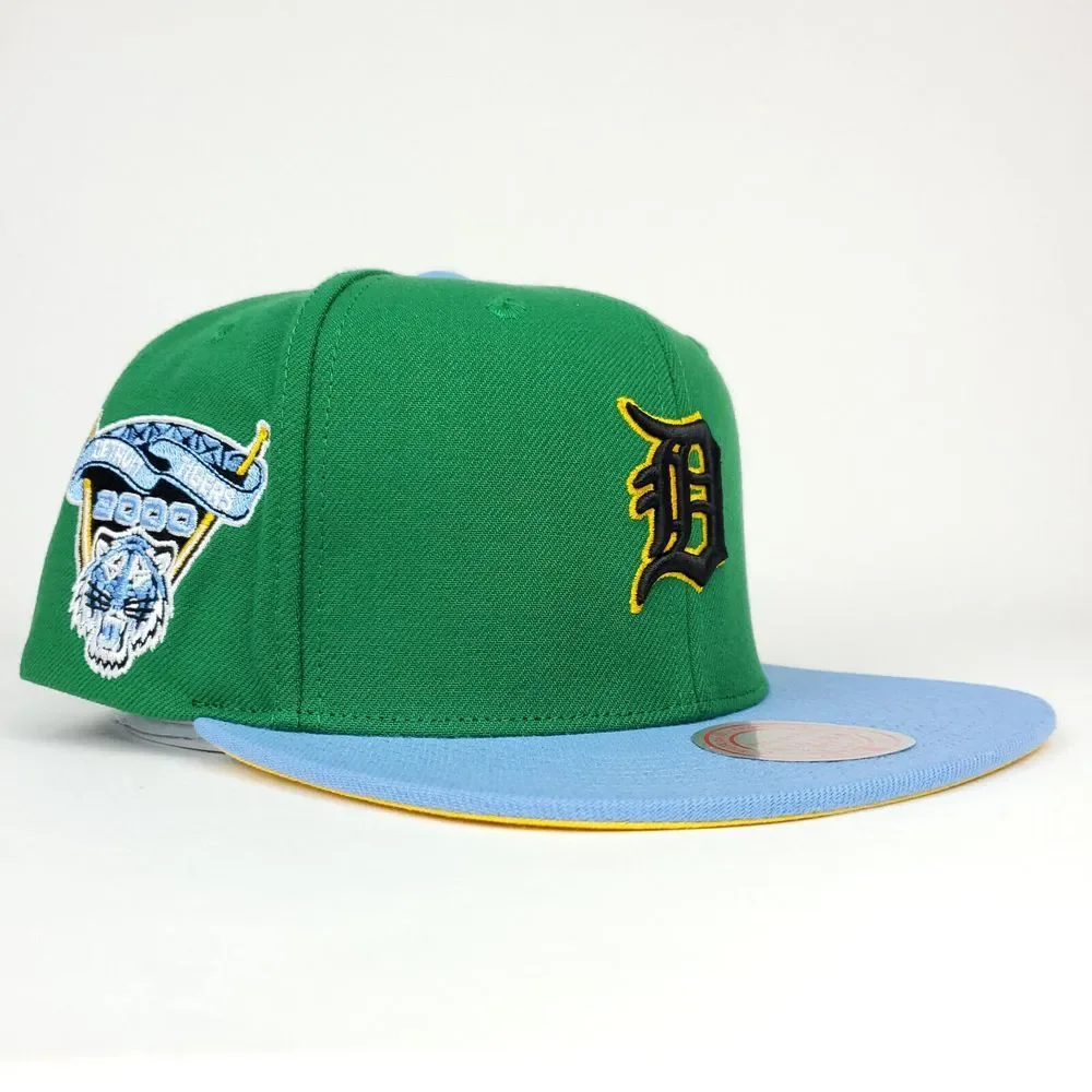 Detroit Tigers Mitchell & Ness MLB Snapback‎ Hat Cap 3D Logo Green Blue NWT